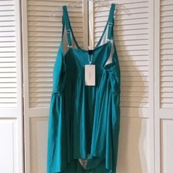 NWT Plus Size 28 Green Ruffled Swim Dress - Picture 3 of 4